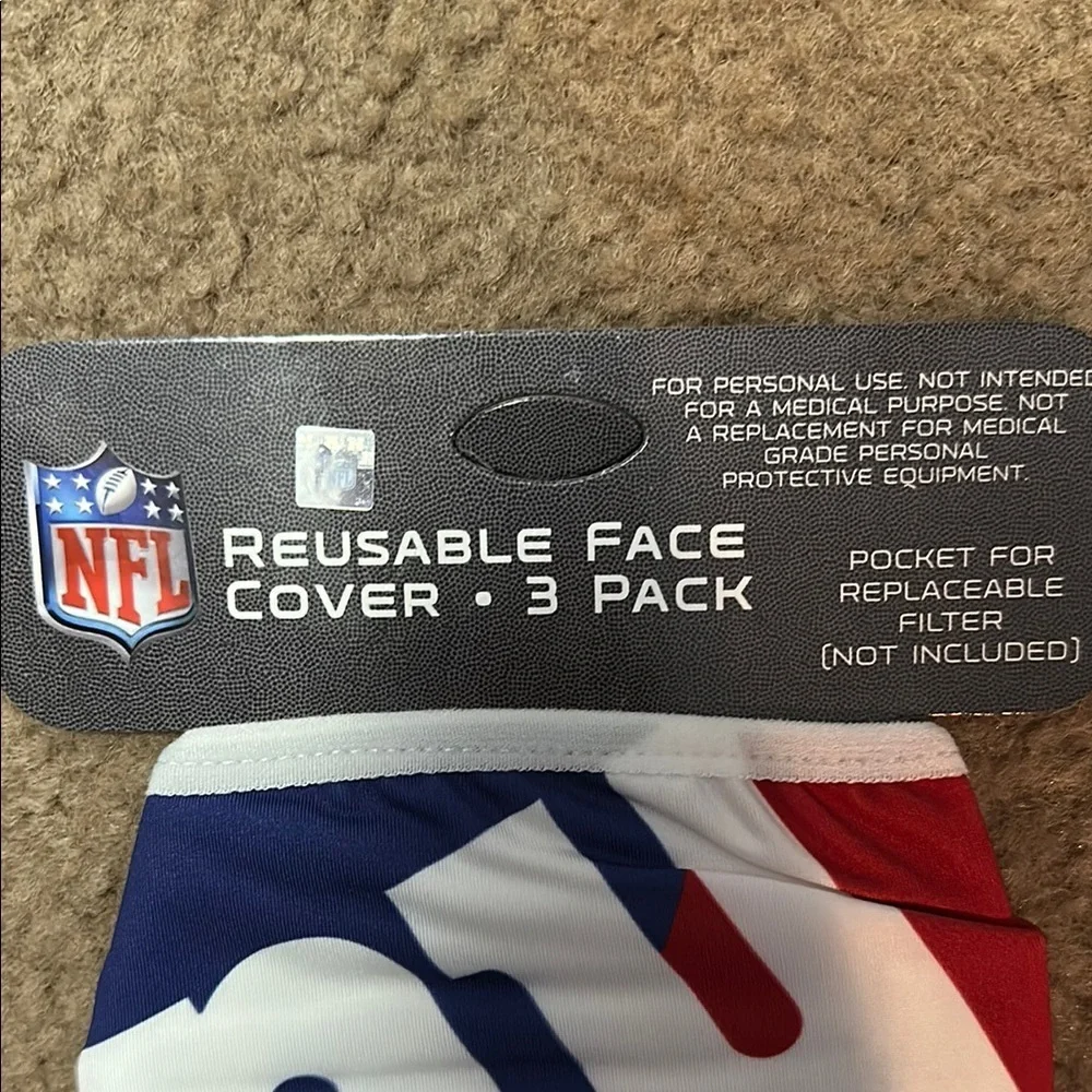 NFL Giants Reusable Face Cover 3 Pack